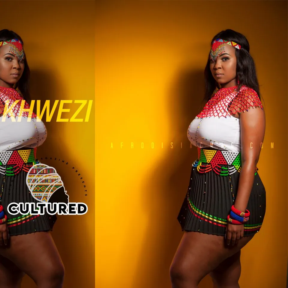 Khwezi in traditional Zulu beadwork for the Cultured themed shoot